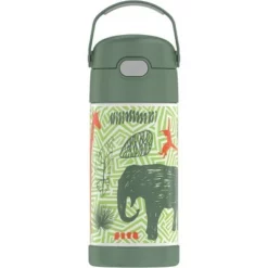 Thermos 12oz FUNtainer Water Bottle with Bail Handle Green Jungle Kingdom -WATER BOTTLES Sales unnamed file 2869