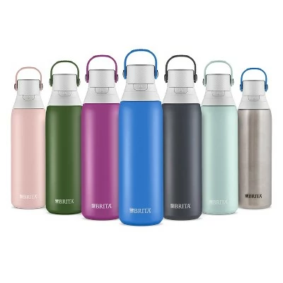 Brita 20oz Premium Double-Wall Stainless Steel Insulated Filtered Water Bottle Purple 3 Brita 20oz Premium Double-Wall Stainless Steel Insulated Filtered Water Bottle Purple