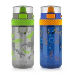 Ello 16oz 2pk Plastic Stratus Kids' Water Bottles Gray/blue -WATER BOTTLES Sales unnamed file 3117