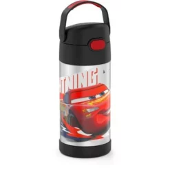 Thermos 12oz FUNtainer Water Bottle with Bail Handle - Black Cars
