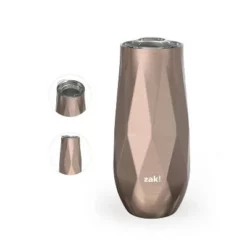 Zak Designs 9oz Fractal Double Wall Stainless Steel Flute Tumbler - Rose Gold -WATER BOTTLES Sales unnamed file 365