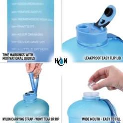 Zulay Kitchen Hydration Nation 1 Gallon Water Bottle With Motivational Time Reminder -WATER BOTTLES Sales unnamed file 3688