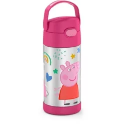 Thermos 12oz FUNtainer Water Bottle with Bail Handle - Pink Peppa Pig -WATER BOTTLES Sales unnamed file 3704