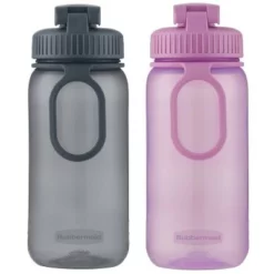 Rubbermaid Essentials Plastic Water Bottle with Chug and Sip Lid 2pk Gray/pink -WATER BOTTLES Sales unnamed file 3740