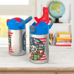 Marvel Avengers 14oz Stainless Steel Double Wall Valiant Bottle - Zak Designs -WATER BOTTLES Sales unnamed file 3886