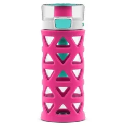 Ello 16oz 2pk Plastic Dash Water Bottles Green/pink