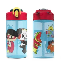 Zak Designs Kids 2-Piece 16 oz. Plastic Water Bottle Set Spout Covers Built-In Carrying Loops Leak-Proof BPA-Free -WATER BOTTLES Sales unnamed file 4010