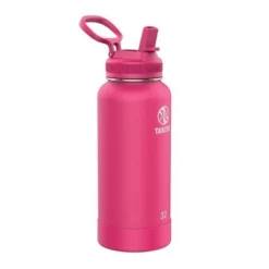 Takeya 32oz Actives Pickleball Insulated Stainless Steel Water Bottle with Sport Straw Lid Pink -WATER BOTTLES Sales unnamed file 4062