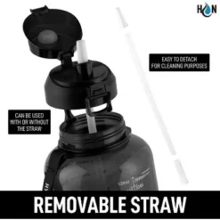 Hydration Nation 1 Gallon Water Bottle With Straw & Time Marker Quotes - For Fitness, Sports & More -WATER BOTTLES Sales unnamed file 4180