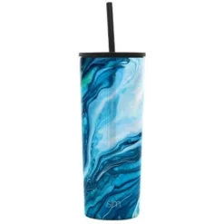Simple Modern 24oz Classic Tumbler with Straw 2 Tone Ocean Geode -WATER BOTTLES Sales unnamed file 424