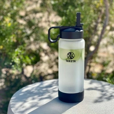 Takeya 22oz Water Bottle with Straw Lid & Carrying Loop Sage 4 Takeya 22oz Water Bottle with Straw Lid & Carrying Loop Sage - Image 2