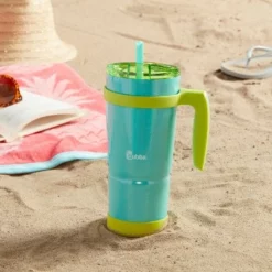 bubba Envy S Stainless Steel Tumbler with Straw Bumper and Handle Island Teal Iridescent -WATER BOTTLES Sales unnamed file 427