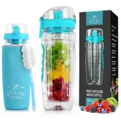 Zulay Kitchen Portable Water Bottle with Fruit Infuser for Healthy & Delicious Hydration 34oz with Insulation Sleeve -WATER BOTTLES Sales unnamed file 4321