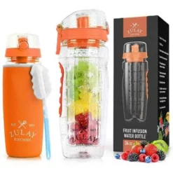 Zulay Kitchen Portable Water Bottle with Fruit Infuser for Healthy & Delicious Hydration 34oz with Insulation Sleeve -WATER BOTTLES Sales unnamed file 4323