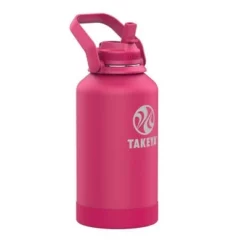 Takeya 64oz Actives Insulated Stainless Steel Water Bottle with Straw Lid and Extra Large Carry Handle Pink -WATER BOTTLES Sales unnamed file 4404