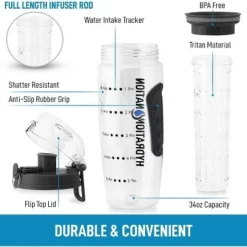 Hydration Nation Portable Water Bottle with Fruit Infuser for Healthy & Delicious Hydration -WATER BOTTLES Sales unnamed file 4420
