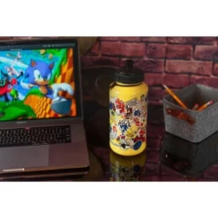 Just Funky Sonic The Hedgehog Sticker Bomb Large Plastic Water Bottle | Holds 32 Ounces -WATER BOTTLES Sales unnamed file 4678