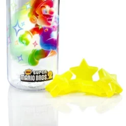 Just Funky Super Mario Bros 6-Inch Plastic Water Bottle | Super Star Ice Cubes -WATER BOTTLES Sales unnamed file 4760