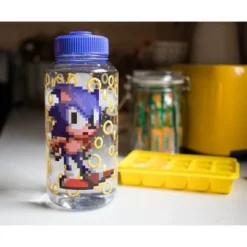 Just Funky Sonic The Hedgehog Gold Rings Plastic Water Bottle | Holds 32 Ounces -WATER BOTTLES Sales unnamed file 4765