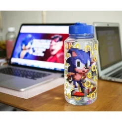 Just Funky Sonic The Hedgehog Gold Rings Plastic Water Bottle | Holds 32 Ounces -WATER BOTTLES Sales unnamed file 4767