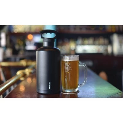 FIFTY/FIFTY 64oz Tank Growler 3 Finger Grip Cap Matte Black 4 FIFTY/FIFTY 64oz Tank Growler 3 Finger Grip Cap Matte Black - Image 2