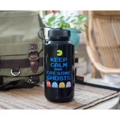 Just Funky Pac-Man "Keep Calm and Eat Some Ghosts" Plastic Water Bottle | Holds 32 Ounces -WATER BOTTLES Sales unnamed file 5264