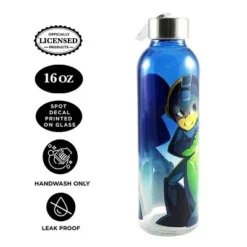 Just Funky Mega Man 20oz Glass Water Bottle -WATER BOTTLES Sales unnamed file 5318