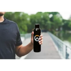 Just Funky Overwatch Logo 17oz Black Stainless Steel Water Bottle -WATER BOTTLES Sales unnamed file 5325