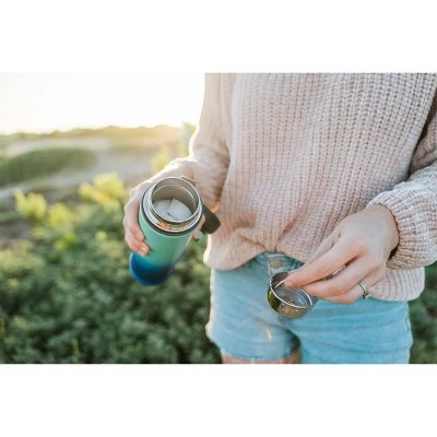 EcoVessel 24oz Insulated Stainless Steel Water Bottle with Dual Opening Lid - Blue Ombre 4 EcoVessel 24oz Insulated Stainless Steel Water Bottle with Dual Opening Lid - Blue Ombre - Image 2