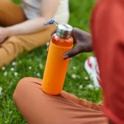 Black+blum Black + Blum Glass Water Bottle with Orange Sleeve