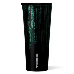 Corkcicle 24 Ounce The Matrix Binary Code Tumbler Stainless Steel Triple Insulated Water Bottle with Sliding Shatter Proof Lid and Slip Proof Bottom