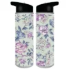 Bioworld Floral Print Pink Flowers 24 Oz. Single Wall BPA-Free Plastic Water Bottle -WATER BOTTLES Sales unnamed file 5599