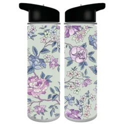 Bioworld Floral Print Pink Flowers 24 Oz. Single Wall BPA-Free Plastic Water Bottle