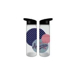 USA American Flag Elements Circular Collage 24oz Water Bottle