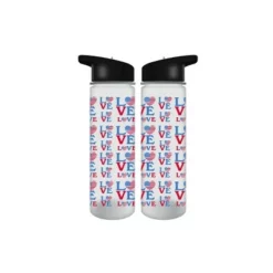 USA Americana Patriotic Love 24 Oz Plastic Water Bottle
