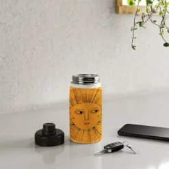 Sewzinski Sun Drawing Gold and Blue Water Bottle - Society6 -WATER BOTTLES Sales unnamed file 5909