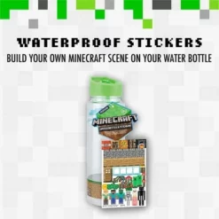 Paladone Products Ltd. Minecraft 21 Ounce Plastic Water Bottle and Stickers
