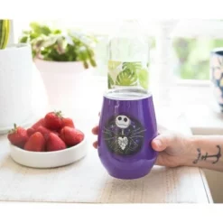 The Nightmare Before Christmas Silver Buffalo Nightmare Before Christmas Jack Skellington Stainless Steel Tumbler | 10 Ounces -WATER BOTTLES Sales unnamed file 6063