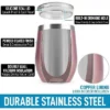 Zulay Kitchen Zulay 12oz Insulated Wine Tumbler With Lid - Stemless Stainless Steel Wine Tumblers With Lids -WATER BOTTLES Sales unnamed file 6079