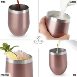 Zulay Kitchen Zulay 12oz Insulated Wine Tumbler With Lid - Stemless Stainless Steel Wine Tumblers With Lids -WATER BOTTLES Sales unnamed file 6082
