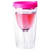 Vino2Go Pink Acrylic Insulated Wine Tumbler with Slide Lid, 10 Ounce -WATER BOTTLES Sales unnamed file 6090
