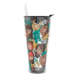 Zak Designs 16oz Double-Wall Insulation Travel Tumbler Plastic with Lid and Straw -WATER BOTTLES Sales unnamed file 631