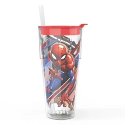 Zak Designs 16oz Double-Wall Insulation Travel Tumbler Plastic with Lid and Straw -WATER BOTTLES Sales unnamed file 633