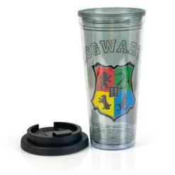 Silver Buffalo Harry Potter Hogwarts Crest 24oz Double Walled Plastic Travel Mug -WATER BOTTLES Sales unnamed file 672