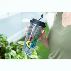 Silver Buffalo Harry Potter Hogwarts Crest 24oz Double Walled Plastic Travel Mug -WATER BOTTLES Sales unnamed file 674