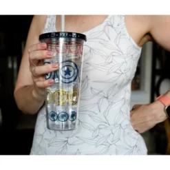 Se7en20 Marvel Icons 16oz Plastic Carnival Cup with Lid and Straw