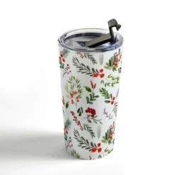Society6 Marta Barragan Camarasa Christmas Botany 001 Travel Mug 20 oz Stainless Steel Travel Mug - Deny Designs -WATER BOTTLES Sales unnamed file 785