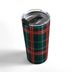 Society6 Emanuela Carratoni Tartan Theme Travel Mug 20 oz Stainless Steel Travel Mug - Deny Designs