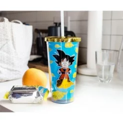 Just Funky Dragon Ball Z Goku Clouds Carnival Cup with Lid and Straw | Holds 16 Ounces -WATER BOTTLES Sales unnamed file 824