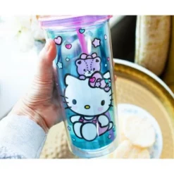 Silver Buffalo Hello Kitty Stacked Donuts Carnival Cup with Lid and Straw | Holds 20 Ounces -WATER BOTTLES Sales unnamed file 834